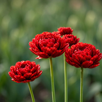 Tulpe Bombastic Red in Blüte – rot, gefüllt