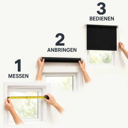 Anwendung in drei Schritten: Messen, Anbringen und Bedienen