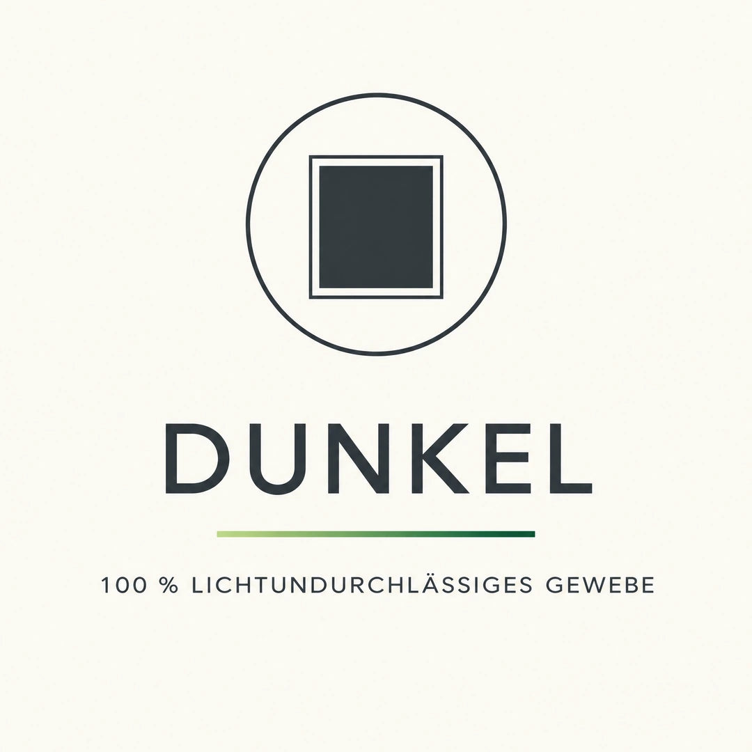 Dunkel durch 100 Prozent lichtundurchlässiges Gewebe