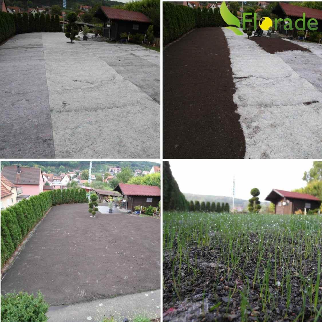 Rasenvlies - Freizeitrasen Rasenmatte Gartenrasen - biologisch abbaubar - 1m Breite - Florade.de Erosionsschutz, Hangbegrünung, Hangsicherung, Rasenmatte, Rasenvlies, Rollrasen